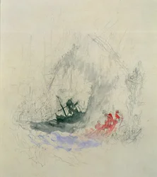 Feuer auf See, Entwurf für eine Vignette, 1835